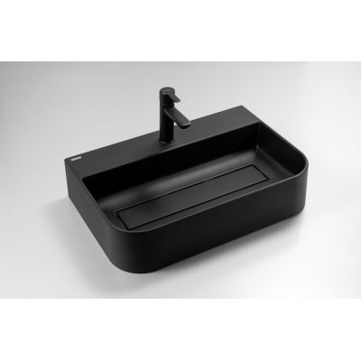 Deante Arnika umywalka 60,5x40,5 cm nablatowa czarna CQA_NU6S