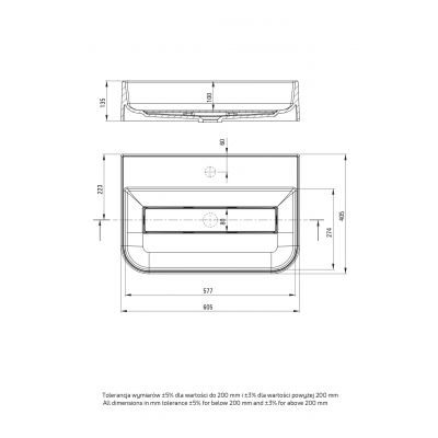 Deante Arnika umywalka 60,5x40,5 cm nablatowa czarna CQA_NU6S