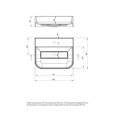 Deante Arnika umywalka 50,5x40,5 cm nablatowa antracyt CQA_TU5S