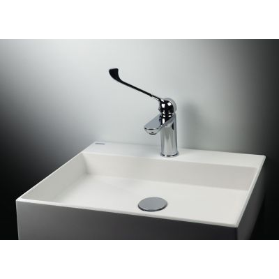 Deante Correo umywalka 40x40 cm kwadratowa nablatowa biała CQR_AU4S