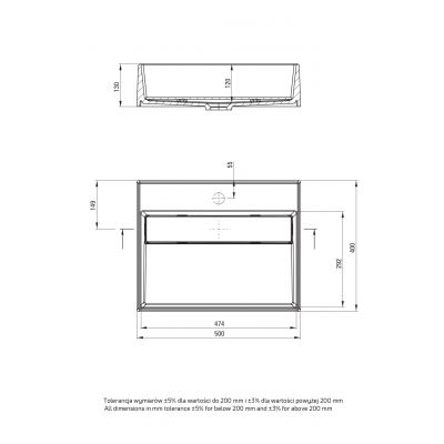 Deante Correo umywalka 50x40 cm prostokątna nablatowa biała CQR_AU5M