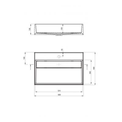 Deante Correo umywalka 60x40 cm prostokątna nablatowa biała CQR_AU6M