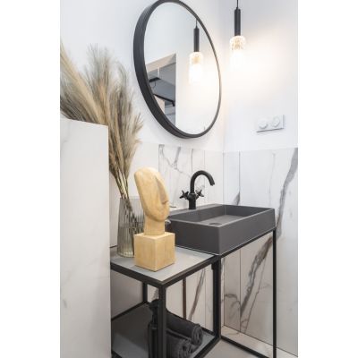 Deante Correo umywalka 60x40 cm prostokątna nablatowa antracyt CQR_TU6S