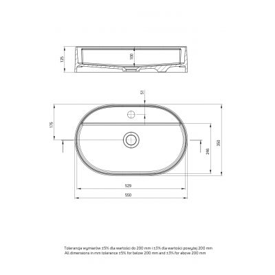 Deante Silia umywalka 55x35 cm owalna nablatowa biała CQS_AU6B