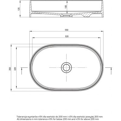 Deante Silia umywalka 55x35 cm owalna nablatowa czarna CQS_NU6S