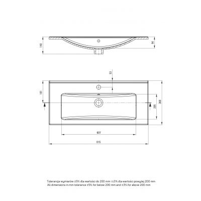 Deante Tubo umywalka 81,5x36 cm prostokątna meblowa biała CTU_638M