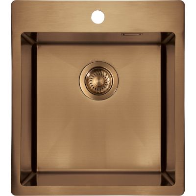 Outlet - Deante Olfato zlewozmywak stalowy 50,5x45 cm brąz szczotkowany ZPO_C10A