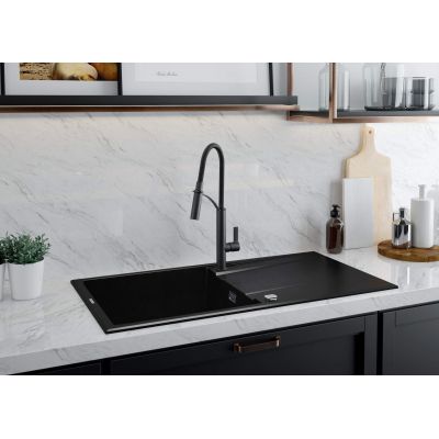 Deante Eridan Nero zlewozmywak granitowy 100x52 cm czarny mat ZQEN713