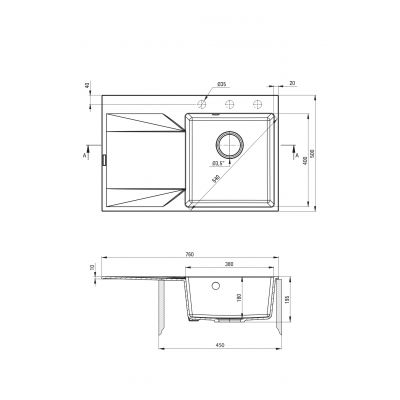 Deante Evora zlewozmywak granitowy 76x50 cm beżowy ZQJ_711L