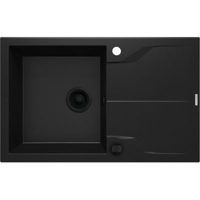Deante Andante Flush zlewozmywak granitowy 78x49 cm wpuszczany czarny mat ZQNN11F