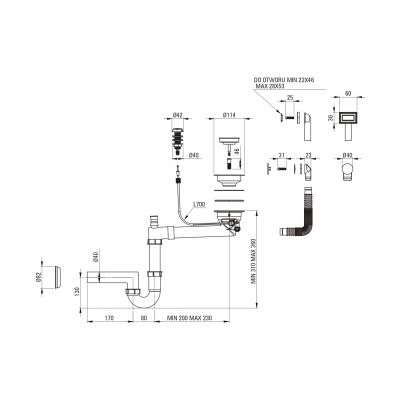 Deante Andante zlewozmywak z baterią beżowy/czarny ZQNN5113