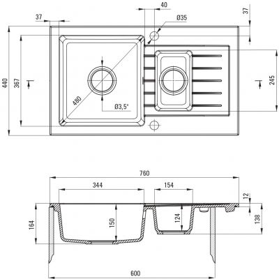 Deante Zorba zlewozmywak granitowy 76x44 cm biały ZQZ_A513