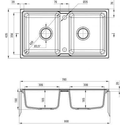 Deante Zorba zlewozmywak granitowy 78x43,5 cm czarny ZQZN203