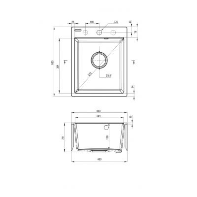 Deante Corio zlewozmywak z baterią szary ZRCPS103