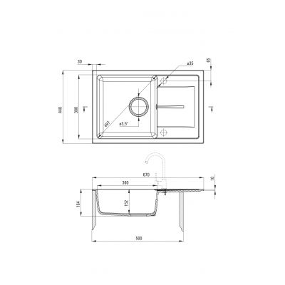 Deante Leda zlewozmywak z baterią szary metalik ZRDGS113