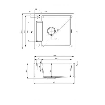 Deante Magnetic zlewozmywak stalowy 56x50 cm stal szczotkowana ZRM_0103