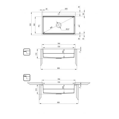 Deante Magnetic zlewozmywak stalowy 76x52 cm stal szczotkowana ZRM_010B