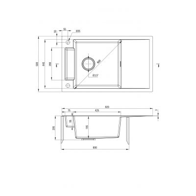 Deante Magnetic zlewozmywak stalowy 82x50 cm stal szczotkowana ZRM_0113