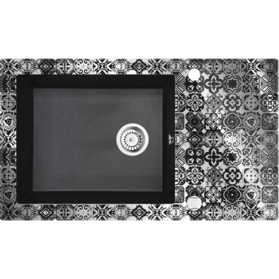 Deante Capella zlewozmywak szklano-granitowy 86x50 cm grafitowy metalik/platyna ZSCGP2C