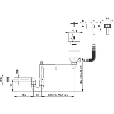 Deante syfon zlewozmywakowy ZXY_9926