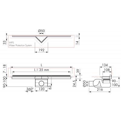 Easy Drain S-Line odpływ prysznicowy 70 cm liniowy stal szlachetna szczotkowana S-LINE-700