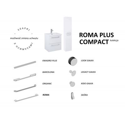 Elita Roma Plus Compact zestaw meblowy 60 cm umywalka z szafką biały połysk 167494