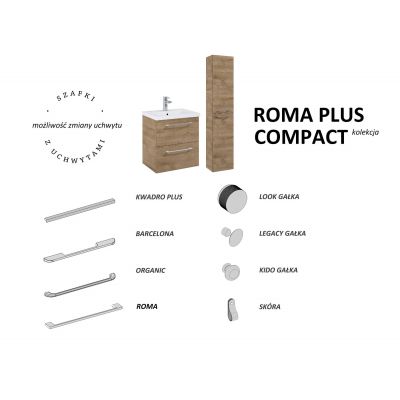 Elita Roma Plus Compact zestaw meblowy 50 cm umywalka z szafką biały połysk/dąb canela 167620