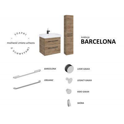 Elita Barcelona szafka 80 cm podumywalkowa wisząca dąb canela 169123