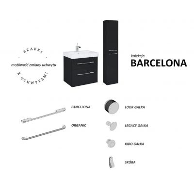 Elita Barcelona szafka 60 cm podumywalkowa wisząca czarny mat 169126