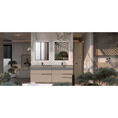 Elita Sharon lustro 60x80 cm prostokątne z oświetleniem black matt RE060603010560