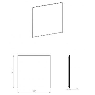 Elita Sharon Square lustro 80x80 cm kwadratowe z oświetleniem black matt RE060803010560