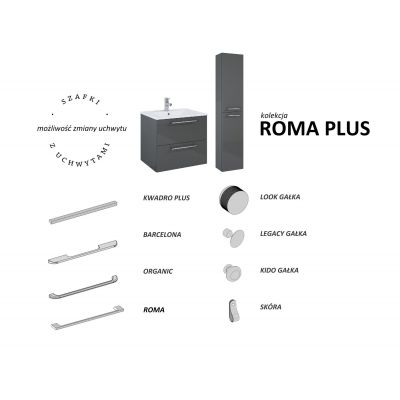 Elita Roma Plus szafka boczna 162 cm wysoka wisząca antracyt połysk 5110015