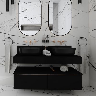 Elita Look szafka 60x44,9x28,1 cm podumywalkowa wisząca black matt RE080603027160