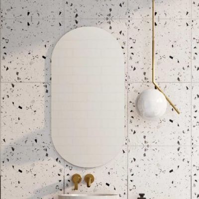 Zestaw Elita Oval lustro 50x100 cm owalne z kinkietem Rabalux Oliro 1x6 W chrom (RE067567000010, 75048)