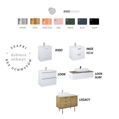 Elita Kido uchwyt szafki gałka różowe złoto połysk RE120000115450