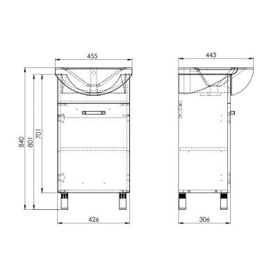 Elita Sunn umywalka z szafką 45,5x44,3 cm biały połysk RE169190008060