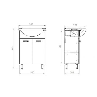 Elita Sunn umywalka z szafką 55,5x44 cm biały połysk RE169191008060
