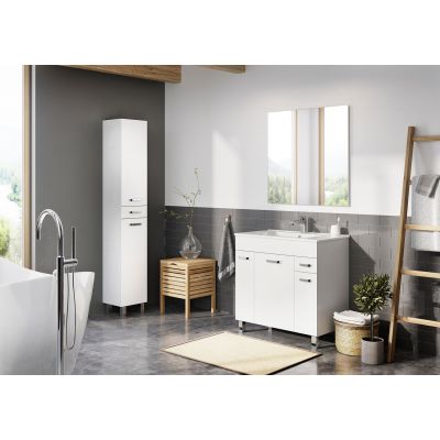 Elita Sunn umywalka z szafką 80 cm biały połysk RE169195008060