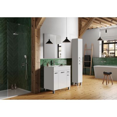 Elita Sunn umywalka z szafką 80 cm biały połysk RE169195008060