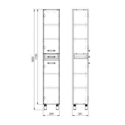 Elita Sunn szafka 29,9x29,1x182 cm boczna stojąca biały połysk RE169201008060