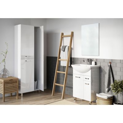 Elita Sunn szafka 60x34,1x182 cm boczna stojąca biały połysk RE169203008060