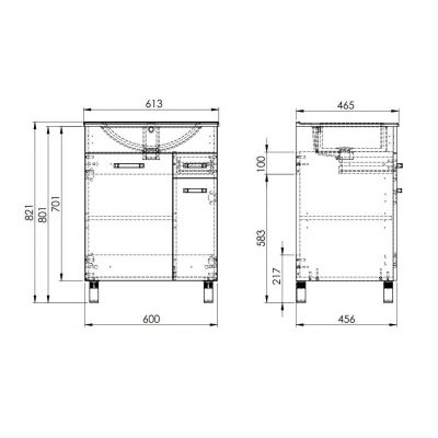 Elita Sunn umywalka z szafką 60 cm dąb canela RE169212007050