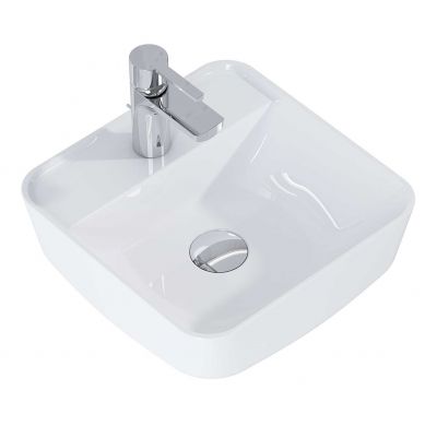 Elita Tonia umywalka 39x39 cm kwadratowa nablatowa biała RE040390138060