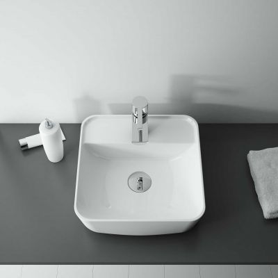 Elita Tonia umywalka 39x39 cm kwadratowa nablatowa biała RE040390138060