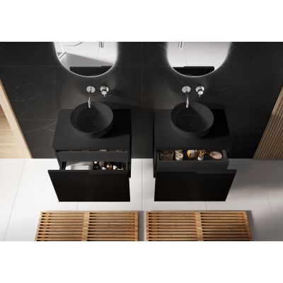 Elita Lorca umywalka 41,5x41,5 cm okrągła nablatowa black matt RE040420047160