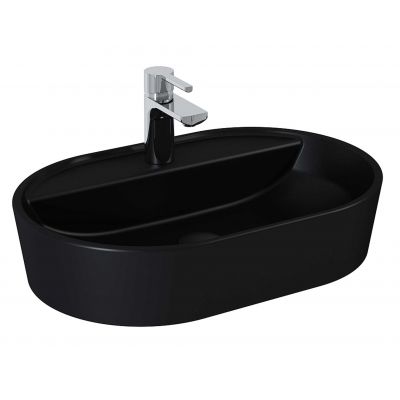Elita Babette umywalka 62x41,2 cm owalna nablatowa black matt RE040620017160