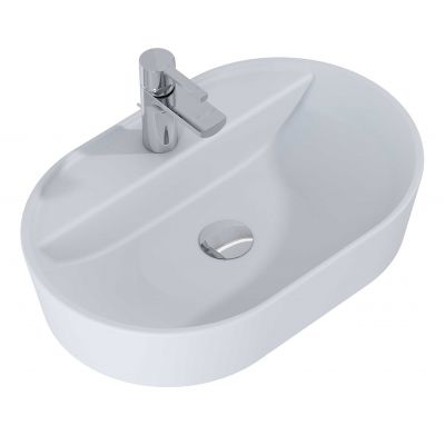 Elita Babette umywalka 62x41,5 cm owalna nablatowa szary/kamień 145102