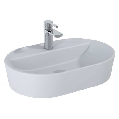 Elita Babette umywalka 62x41,5 cm owalna nablatowa szary/kamień 145102