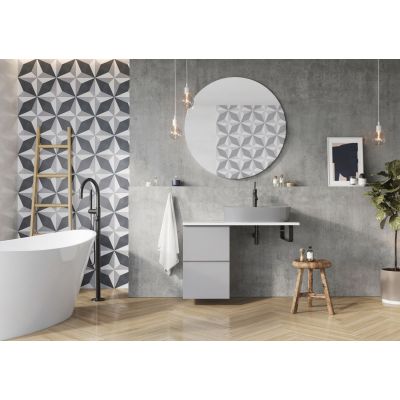 Elita Babette umywalka 62x41,5 cm owalna nablatowa szary/kamień 145102