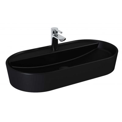 Elita Babette umywalka 81,5x41,5 cm owalna nablatowa black matt RE040820017160